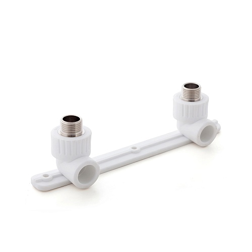 Угольник комбинированный под смеситель PPR наружная резьба 25х 1/2, белый, РТП