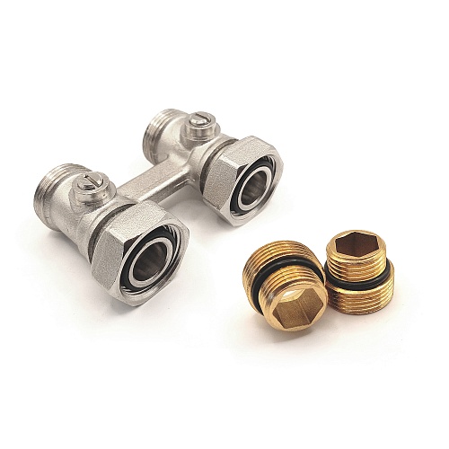 Переходник универсальный под евроконус латунь наружная резьба/наружная резьба 3/4х1/2,  желтый, РТП