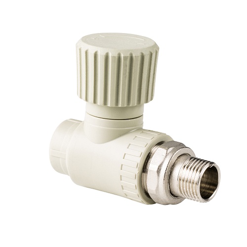 Вентиль для радиатора прямой PPR 25х3/4, серый, RTP