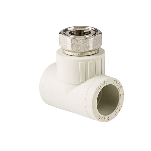 Тройник с накидной гайкой PPR 20х1/2, серый, RTP