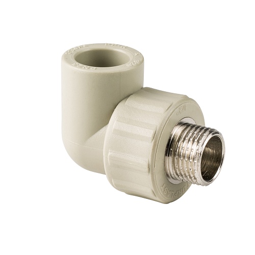 Угольник комбинированный PPR наружная резьба 20х 3/4, серый, РТП